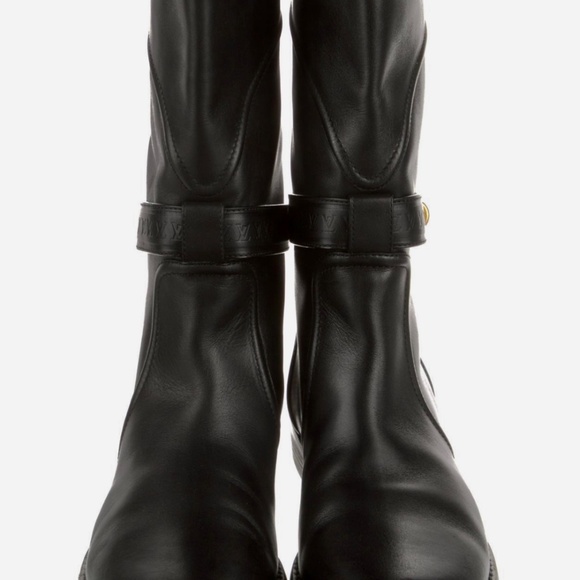 Louis Vuitton Mid-Calf Black Leather Moto Boots like new sz 10 (fits like 9-9.5) - Picture 4 of 8